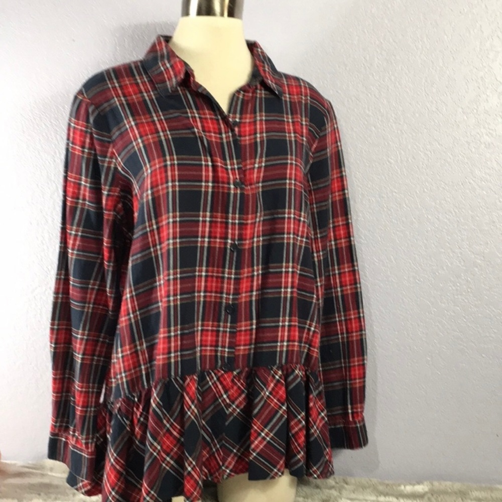 Beachlunchlounge flannel shirt with ruffle XL